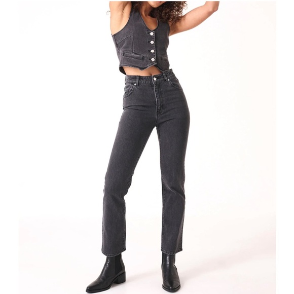 Rolla’s Original Straight Leg High Rise Denim Jeans in Brad Black Size 27 - Picture 2 of 16